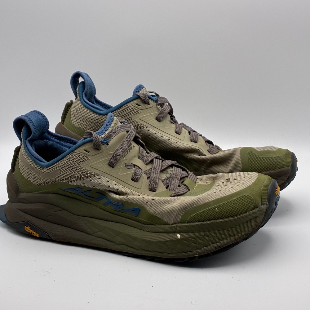 Altra Olympus 5 Trail Running Shoes Men 9.5 Green Brown Vibram AL0A85NJ923